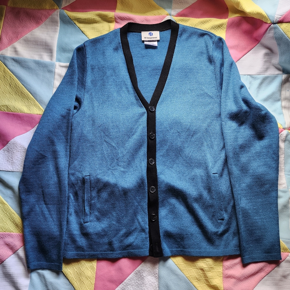 Men's Blue Cardigan Sweater
